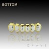 DEBOSSED SILVER AND GOLD TWO TONE GRILLZ 6 TEETH MOUTH TOP & BOTTOM HIP HOP BLING 